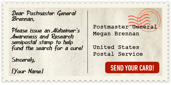 alz psotcard to support stamp